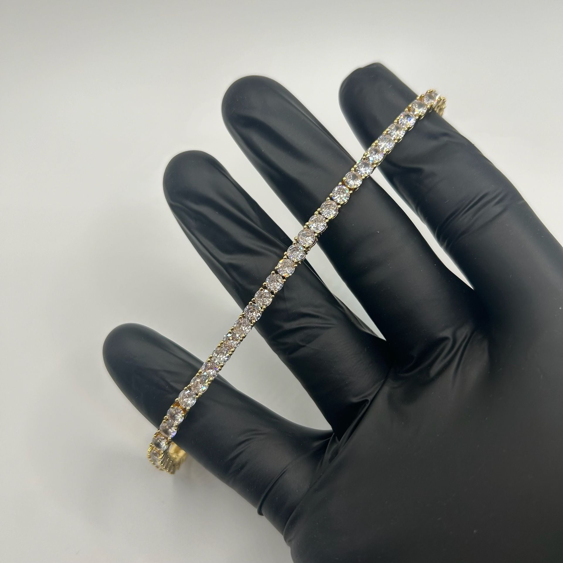 Moissanite Tennis Bracelet Gold 4mm 7 Inch Brand New Vvs1 Crazy Shine No Pass 45$